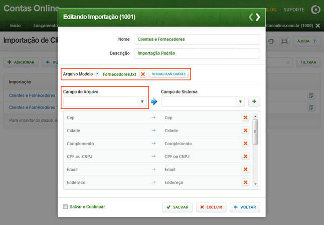 Tipos de Importações