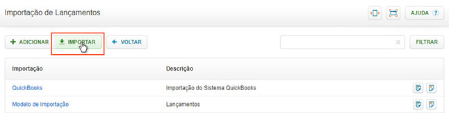 Importar do QuickBooks (Importar)